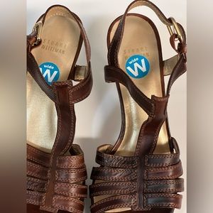 Stuart Weitzman leather platform sandals. Size 9 1/2 in Brown